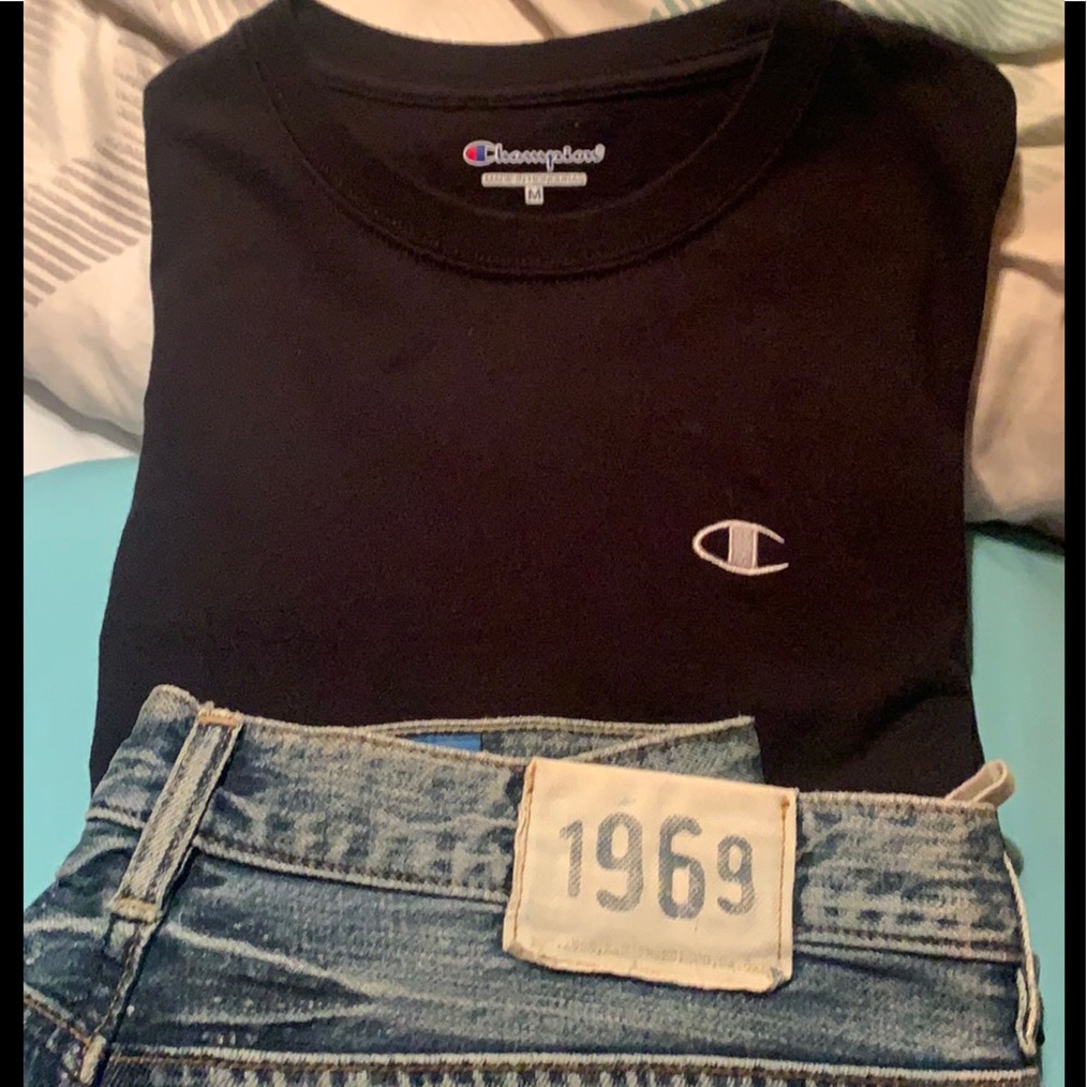 Clean shirt and jeans selling the pair